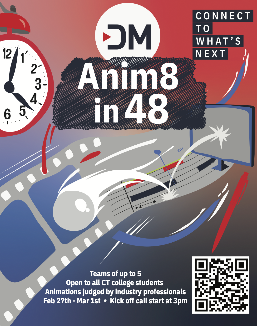 48 Hour Animation Challenge Poster with QR code